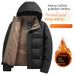 Men's Winter Jacket With Graphene Heating – Thickened Polyester Coat For Cold Weather (Detachable Hood, Zipper Front, XL-5XL, Black/Navy/Khaki/Red)_voghion.com