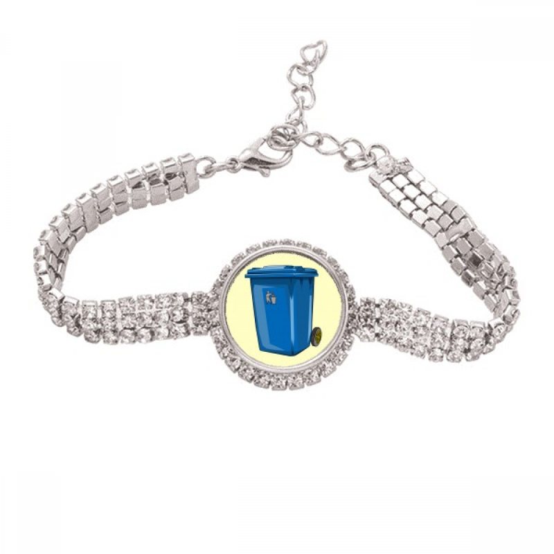 Poubelle Poubelle Déchets Charmance Poubelle Tennis Chaîne Bracelet de cheville Bijoux en diamant_voghion.com
