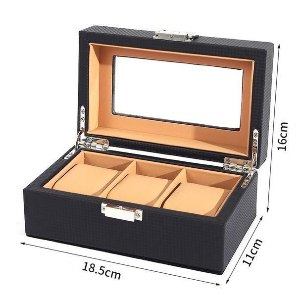 Uhrenbox, gewebte 3-stellige Uhrenaufbewahrungsbox, Familienarmband-Displaybox, Uhrensammlungsbox_voghion.com