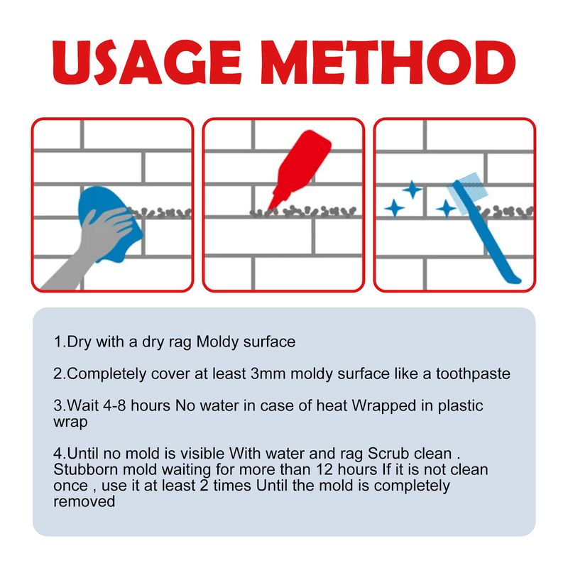 Gel anti-moisissure, nettoyant multi-usages pour joints de carrelage mural, réfrigérateur, lave-linge_voghion.com
