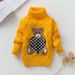 Pull en tricot doux et confortable à col montant pour enfants avec un joli motif ours - Pull unisexe pour garçons et filles (3-8 ans, 100-140 cm) - Indispensable pour l'hiver et le printemps_voghion.com
