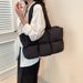Large capacity soft warm puff bag one shoulder handbag square bag down jacket bag women tote cloud bag cloth bag_voghion.com