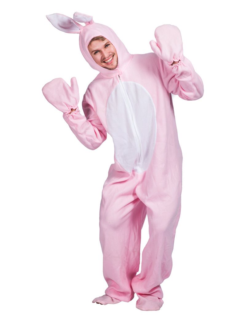 Halloween stage props costume Pink rabbit adult animal pajamas_voghion.com