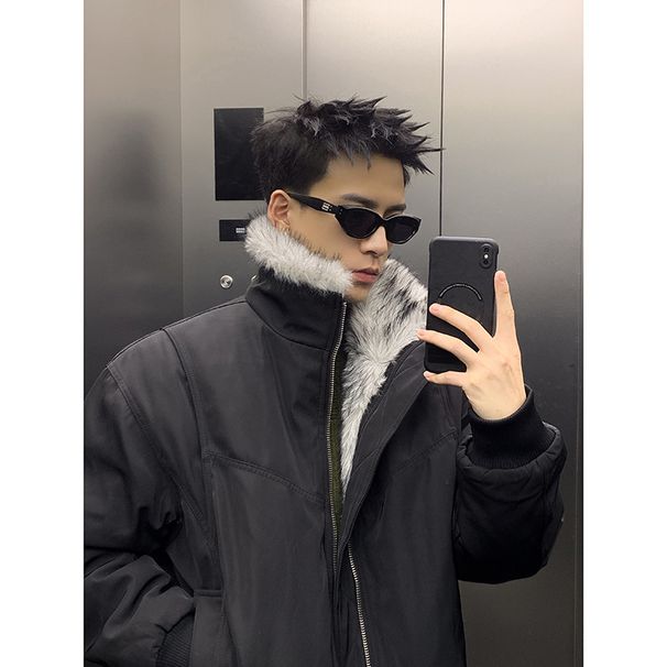 Dekonstruierte Jacke im amerikanischen Stil, Winter, verdickter, warmer Pelzkragen, vielseitiger, hochwertiger, gepolsterter Baumwollmantel_voghion.com