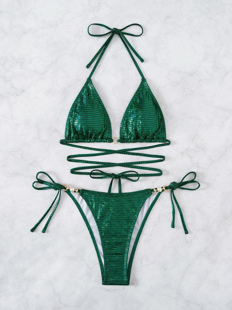 Kadınların en çok satan bikini seksi askılı sırtı açık üçgen çanta askılı yaka plaj bikinisi_voghion.com