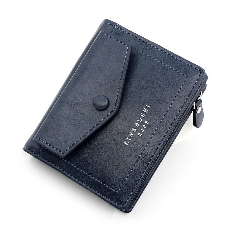 Korean Style Casual Men's Short Vertical Multi-Card Slot Business Zipper Key Wallet Mini Coin Purse_voghion.com