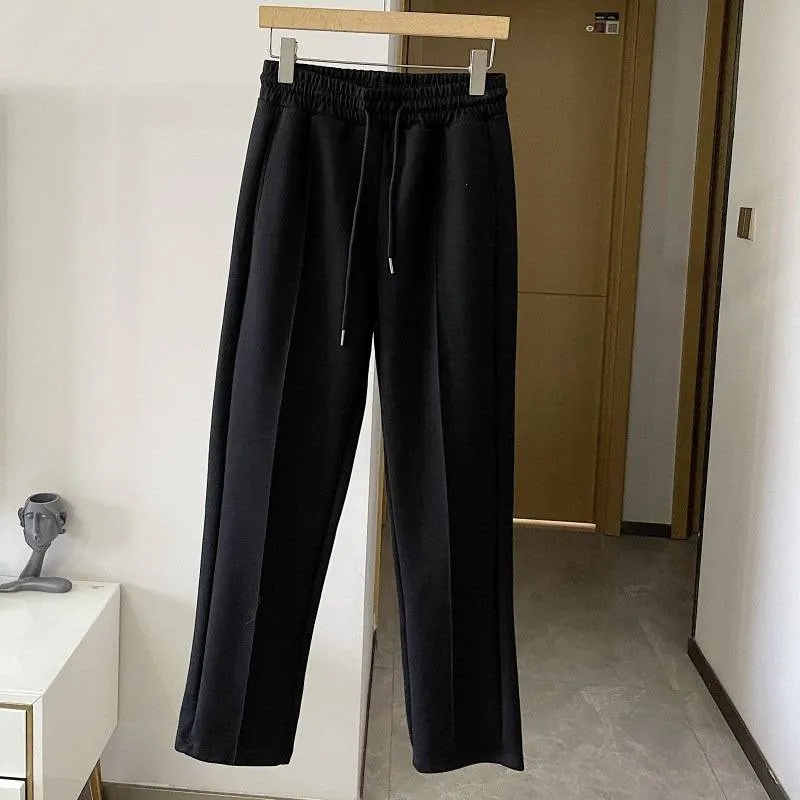Vêtements pour hommes Pantalons de sport droits Pantalons décontractés blancs pour hommes Pantalons à jambes larges Pantalons de survêtement pour printemps et automne_voghion.com