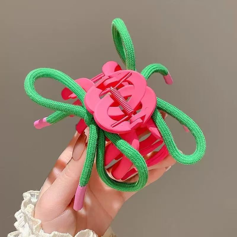 Temperament Girl Bowknot Big Catch Clip Back Head Hair Volume Hair Clip Headdress Shark Clip_voghion.com