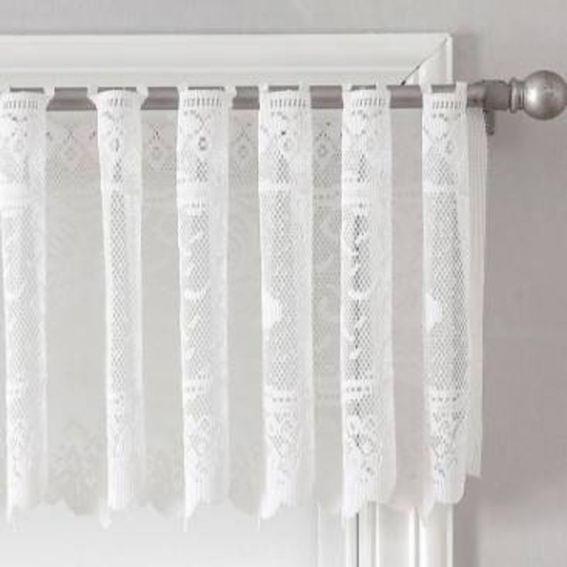Cortinas de renda transparente para café - Cortina de janela semitransparente para cozinha/armário (com design de bolso para haste e ilhós de 24 x 36 polegadas, filtragem de luz e resistente a rugas)_voghion.com