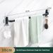 Porte-serviettes de salle de bain sans perçage, porte-serviettes simple/double/triple en aluminium Space, porte-serviettes mural noir pour douche et toilettes_voghion.com