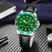 Pinshi Live Streaming Green Water Ghost Business Belt Style Orologio da uomo impermeabile_voghion.com