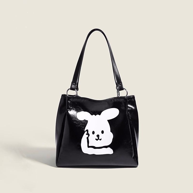 Sac fourre-tout en peluche de grande capacité en forme de lapin pour étudiants, fourre-tout à bandoulière polyvalent à la mode, nouvelle collection 2024_voghion.com