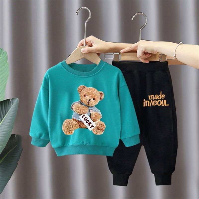Kinderkleidung Mädchen Internet-Berühmtheit Stilvolle Pullover Sport Herbstanzüge für Jungen Modische lässige zweiteilige Anzüge für Kinder Herbstkleidung_voghion.com