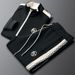 Luxurious New Color-Block Casual Slim Fit Sports Suit Spring And Autumn Men's Cardigan Trendy Jacket Two-Piece Set_voghion.com
