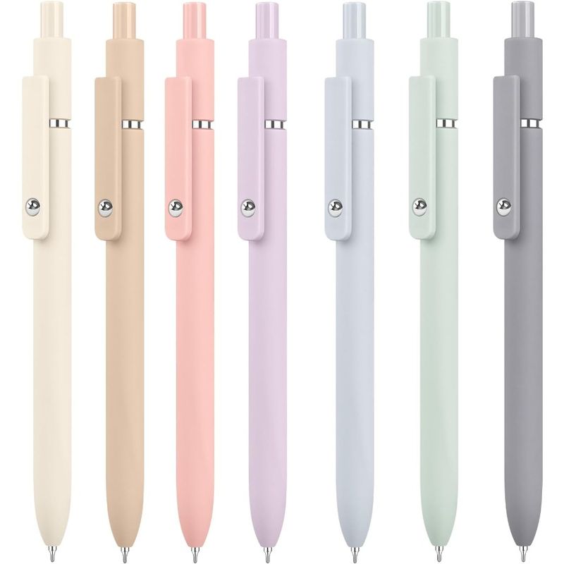 7Pcs Gel Pens With Soft Silicone Touch Barrel Fidget Stress Ball Multifunction Writing Fine Point Black Ink Pens Cute Office De_voghion.com