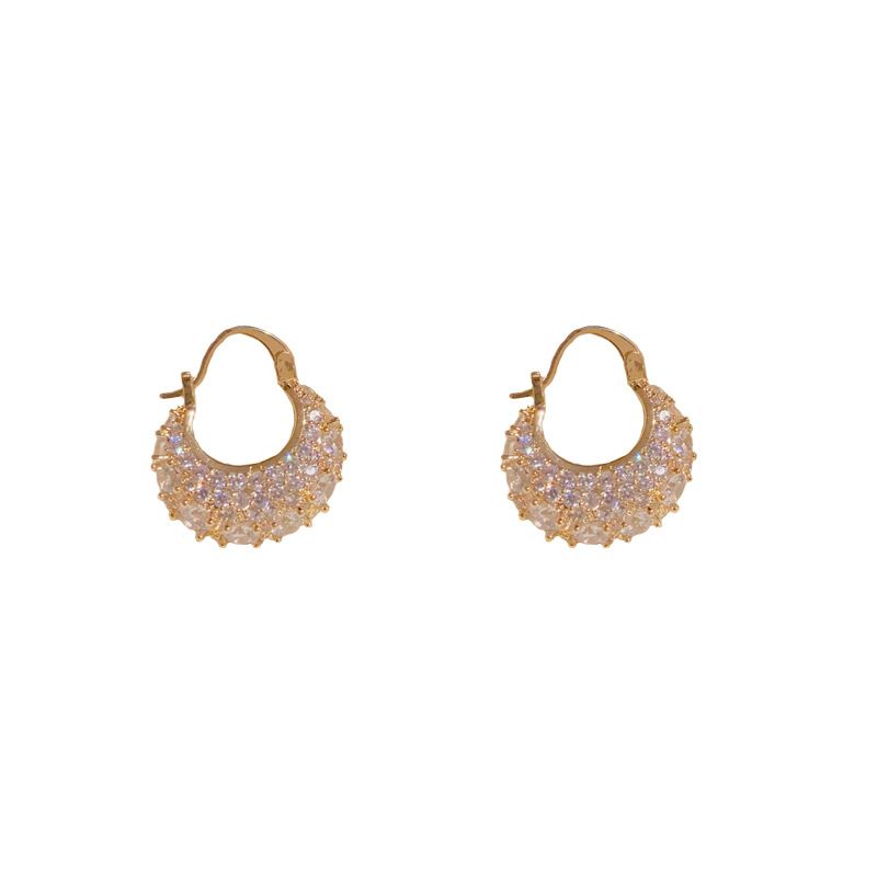 Beutelförmige Ohrringe mit Mikrobesatz aus Zirkonia, Promi-Persönlichkeit im Netz, exquisit, super auffällig, passende High-End-Ohrringe, passende Ohrringe für Damen_voghion.com