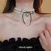 Set di orecchini con collana e fiocco di perle a forma di cuore, stile francese, design unico, catena per clavicola, girocollo alla moda per le donne_voghion.com
