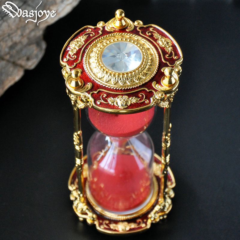Huanchen Metal Hourglass 15-Minute Timer Creative Ornament Home Decoration Study Desk Craft Gift_voghion.com