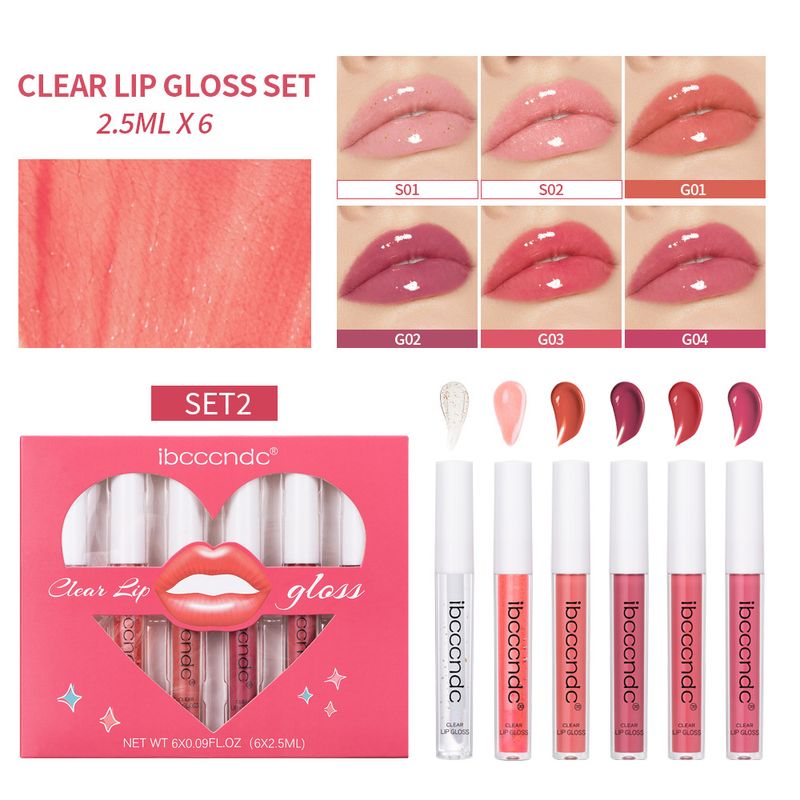 carina IBCCCNDC Set di rossetti trasparenti CLEAR LIP GLOSS SET Smalto per labbra lucidante per labbra senza permanenza_voghion.com