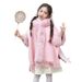 Children's hooded and fleece thickened cape shawl mid-length loose woolen girl's cape coat_voghion.com