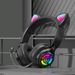 Neues S3 Over-Ear-Gaming-Headset mit Katzenohren und Beleuchtung, Bluetooth-Kopfhörer_voghion.com