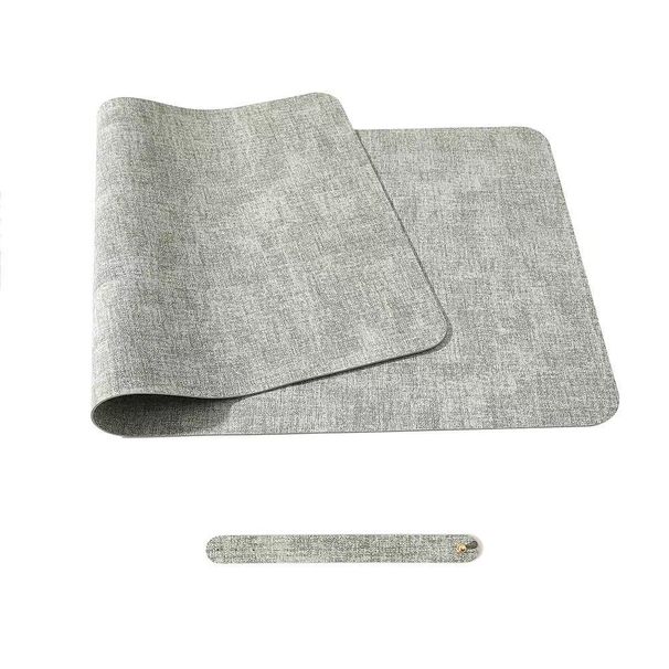 Tapete de couro para mesa - Textura de tecido dupla face (extra grosso e antiderrapante para mesa de estudo/escritório/computador, à prova d'água e resistente a arranhões)_voghion.com