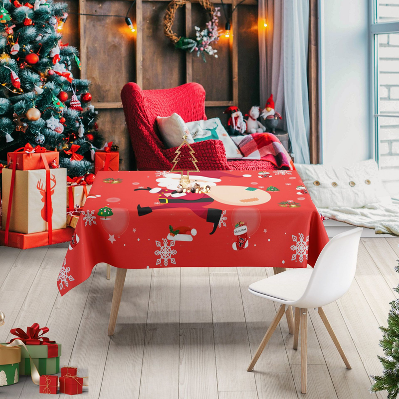 Christmas tablecloth, red New Year dining table, Christmas style dining table, light luxury, high-end rectangular tea table cloth, tablecloth_voghion.com