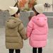 Kids Winter Down Jacket With Hood, Warm Thickened Boys Girls Coats For Cold Weather, Neutral Style Windproof Puffer Jacket For Children_voghion.com