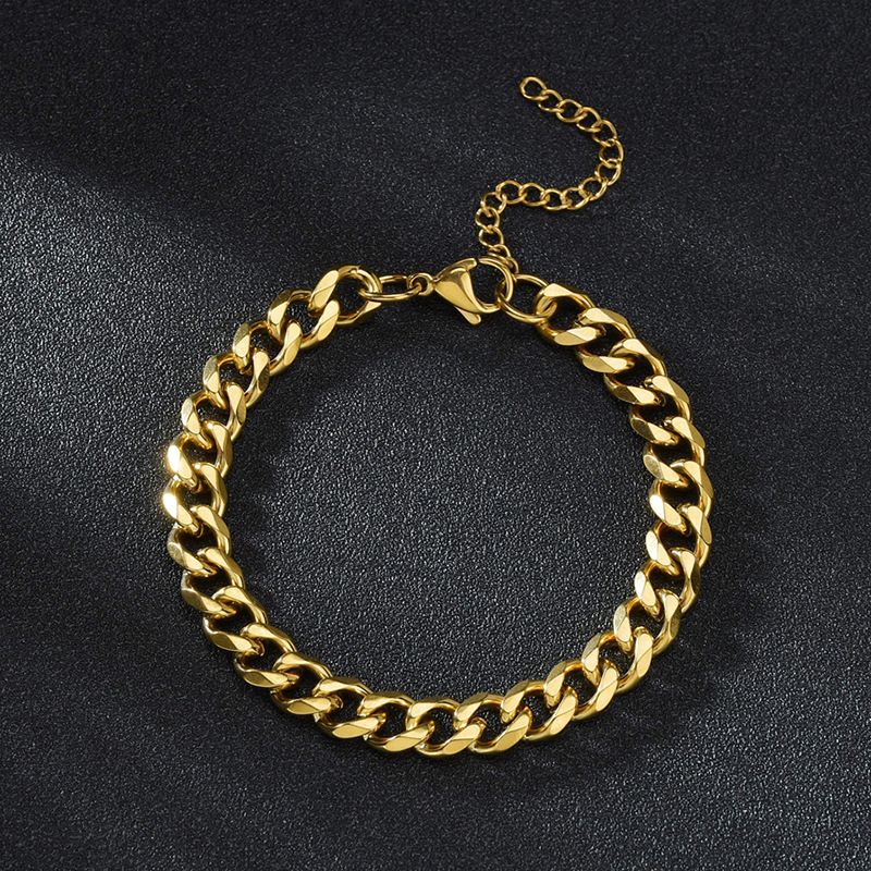 Men's Titanium Cuban Link Bracelet – 6-Facet Hip Hop Chain (Anti-Tarnish & Hypoallergenic)​_voghion.com