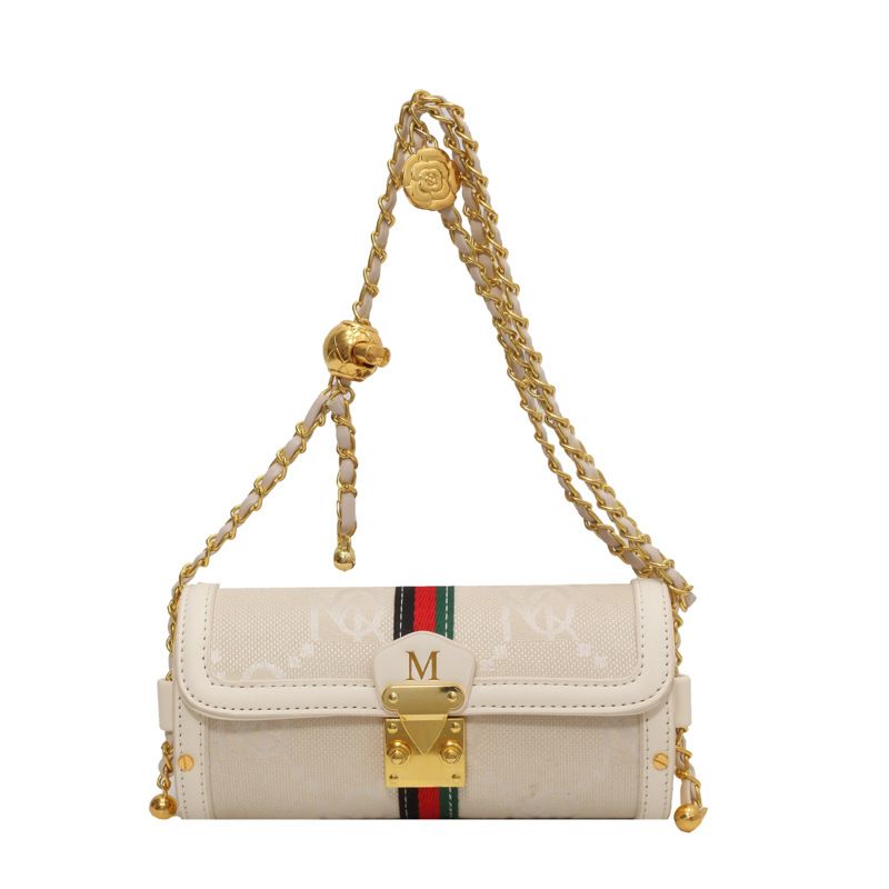 High-End-Damen-Kleintasche, Damentasche, neue französische Ketten-Umhängetasche, vielseitige Nähte, Leder-Crossbody-Zylindertasche_voghion.com