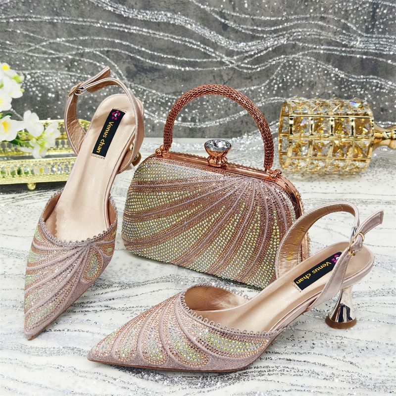 Shoe Set Combination Women's Pointed Shoes With The Same Design Box Dinner Bag_voghion.com