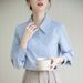 Camicia blu professionale Real Shot, abito formale autunnale, camicia da lavoro da donna, camicia di alta qualità_voghion.com