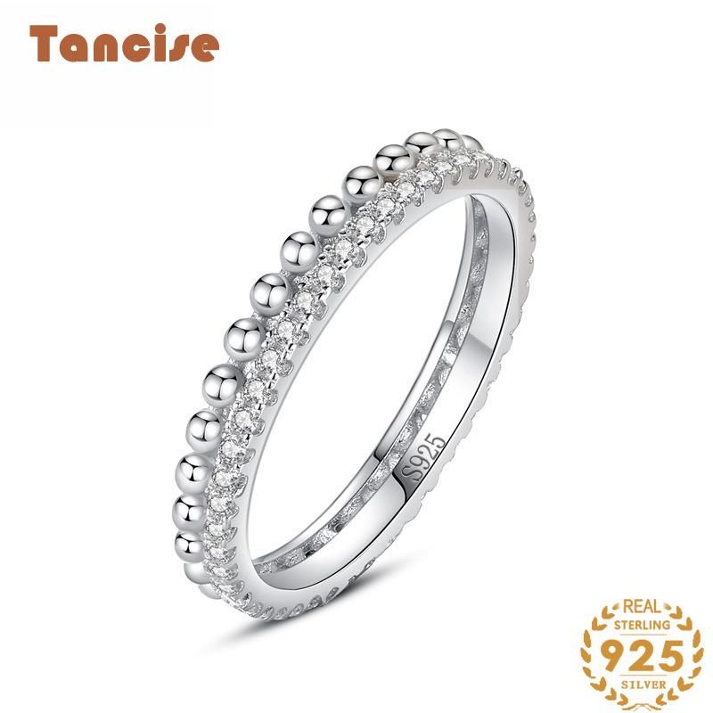 Tancise Anello in argento con zirconi classici Gioielli da donna Promessa di nozze Regalo per feste_voghion.com