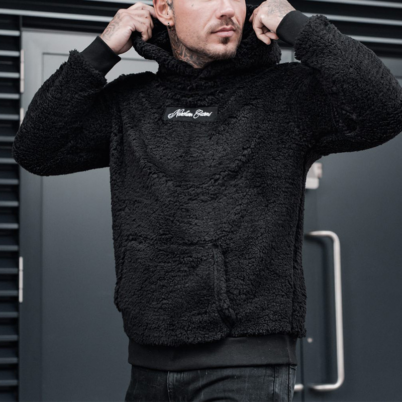 Sudadera con capucha de felpa con capucha de moda para hombre_voghion.com