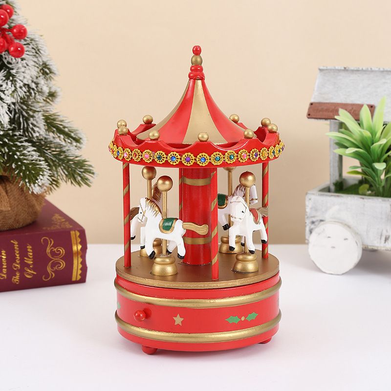 Julkarusell speldosa kreativ födelsedagspresent vind upp speldosa barns juldekorationer_voghion.com