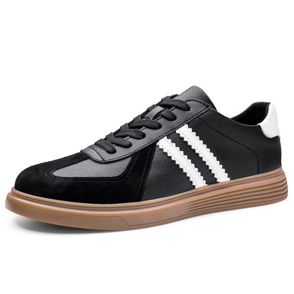 Große deutsche Trainingsschuhe aus Rindsleder für Herren, farblich abgestimmt auf kontrastierendes Weiß, Freizeit-Sportschuhe_voghion.com