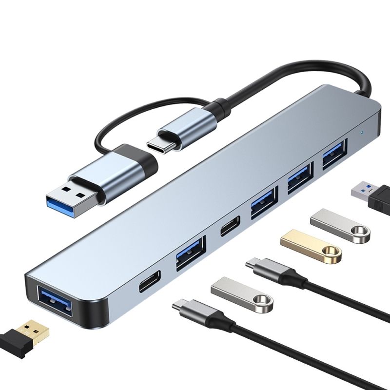 BYL-2217TU 7 in 1 USB 3.0 and Type-C / USB-C to USB 3.0 USB 2.0 HUB Adapter_voghion.com