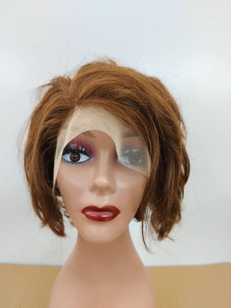 Peruca curta barata encaracolada Bob Water Wave 13x4 Lace Front Peruca 100% cabelo humano Peruca Solta Onda Profunda Frontal Bob  Tece Perucas Sem Cola para Mulheres_voghion.com
