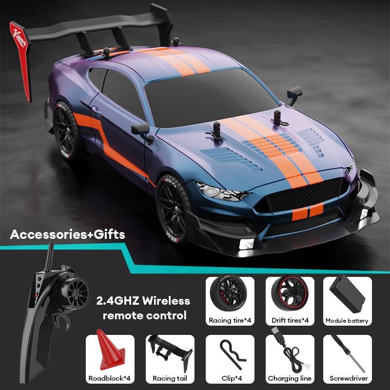 1:14 RC Cars ātrgaitas drifta 2,4 GHz bezvadu tālvadības pults automašīna četru riteņu piedziņas ātruma sacensību transportlīdzekļa LED priekšējais lukturis_voghion.com