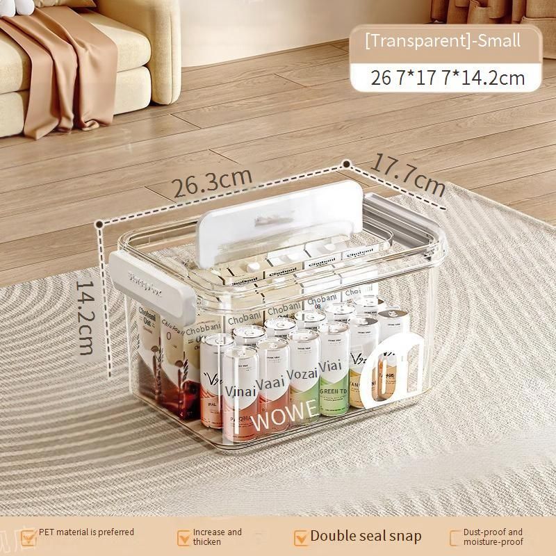 Transparent Portable Storage Box Large Capacity Thickened Storage Box Snacks Toys Sundries Storage Box With Cover Dustproof Box_voghion.com