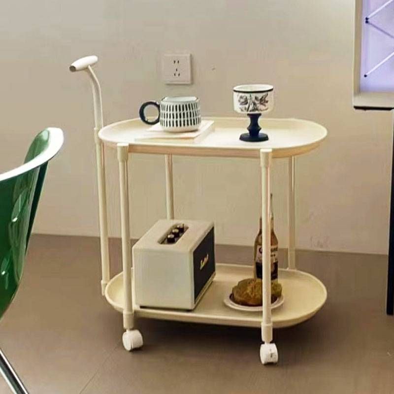 Wooden Handle, Movable Side Table, Trolley, Bedside Storage Rack_voghion.com