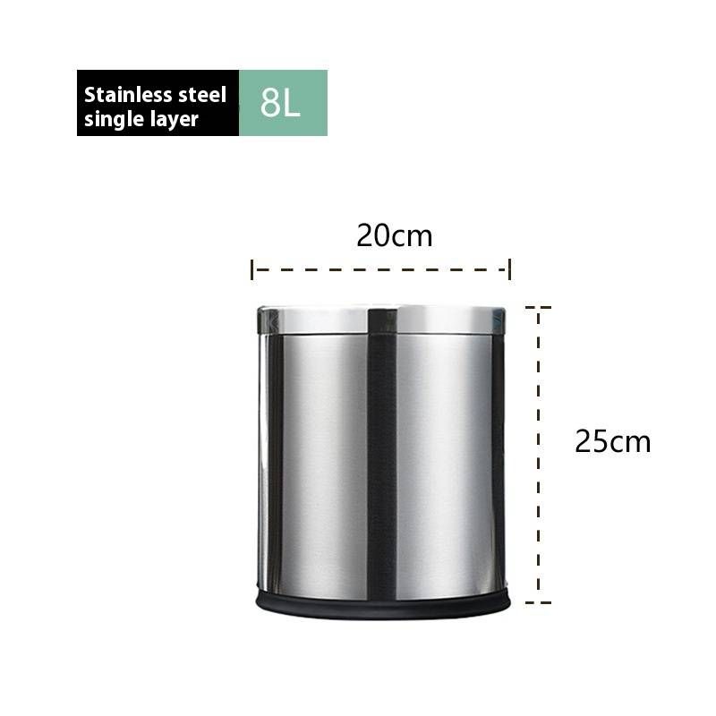 Stainless Steel Trash Bin – Commercial Use – Open-Top Design – Rust-Resistant & Easy Clean – Ideal For Office, Kitchen, Hotel​_voghion.com