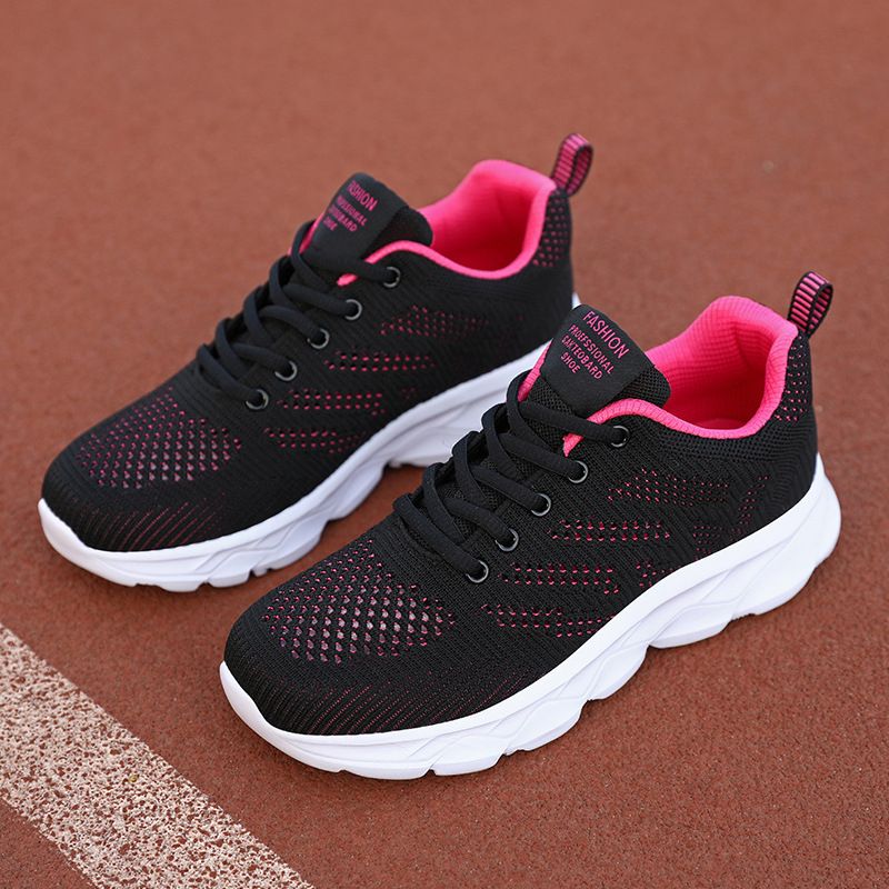 Flyknit Hollow Mesh traspirante da donna sottile, sportivo con suola morbida di grandi dimensioni che resiste a lungo senza affaticare i piedi._voghion.com