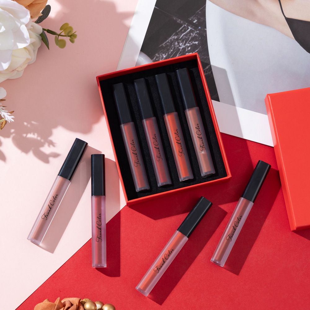 【 Neli】 Velvet Matte Glaze Set Box Huulepulk kauapüsiv niisutav, ei ole kerge plekki pleekida, veekindel õpilane_voghion.com