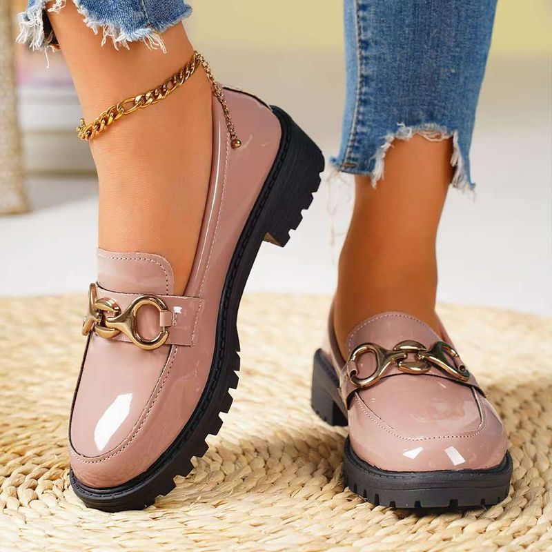 Damenschuhe Frühling Neue Loafer Damen Retro Style Slip On Jk Student Dicke Sohle Kleine Lederschuhe Damenschuhe Dicke Absätze_voghion.com