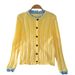 Women's Knitted Cardigan With Peplum Hem, Slim Fit Short Fall Jacket, Lightweight Open Front Sweater_voghion.com