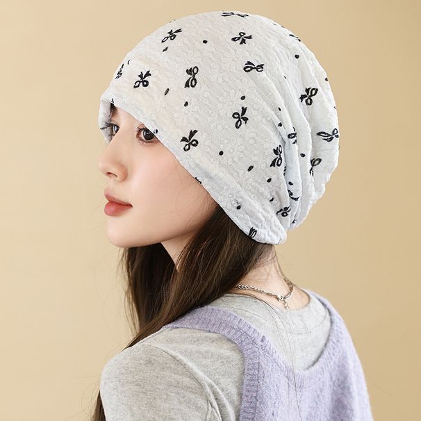 Frühlings- und Sommer-Turban mit Spitzenschleife, atmungsaktiv, für Damen, lockere Passform, großer Kopfumfang, lässiger Hut_voghion.com