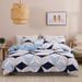 Set copripiumino a tre pezzi con motivi geometrici, a righe e quadrati, per letto matrimoniale_voghion.com