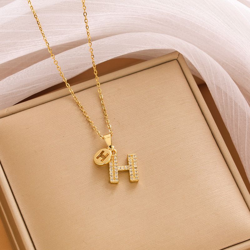 Designer Titanium Steel Letter H Hundred Pendants To Match The Fashion Classic_voghion.com