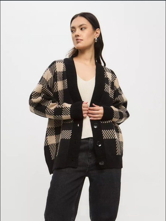 Women's Clothing Karelian plaid single breasted button down cardigan jacket_voghion.com